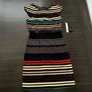 Colorful striped sleeveless dress 
